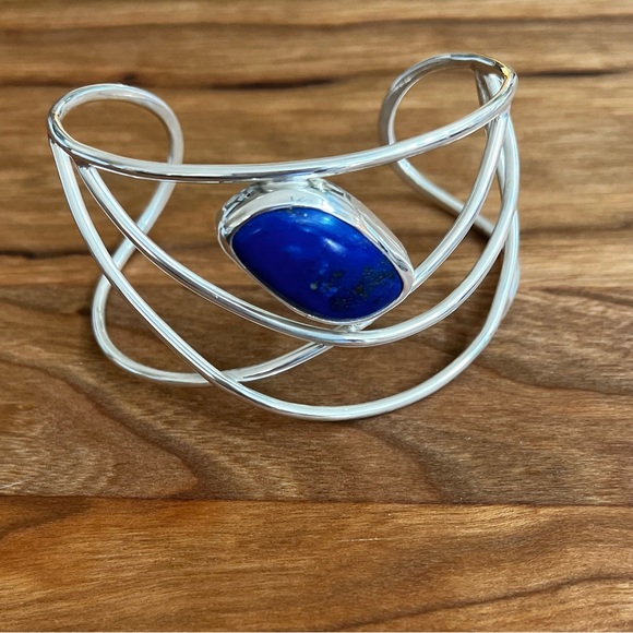 NWT Designer Sterling Lapis Wire Bracelet - Picture 4 of 6